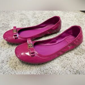 Tory Burch Fuchsia Patent Reva Ballet Flats